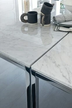 Florence Knoll Table, Square -Muutous Zone W DWR 2527589 100203693 polished carrara chrome d v1 1