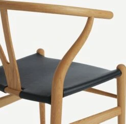 Wishbone Chair With Leather Seat -Muutous Zone W DWR 2517957 100169274 black oak d1