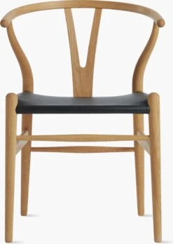 Wishbone Chair With Leather Seat
