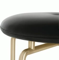 Circular Stool -Muutous Zone W DWR 2518564 100179823 satin brass elegant leather black d