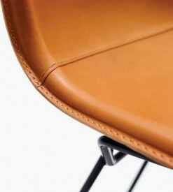 Bertoia Upholstered Side Chair -Muutous Zone W DWR 6859 100203646 natural black leather d 2