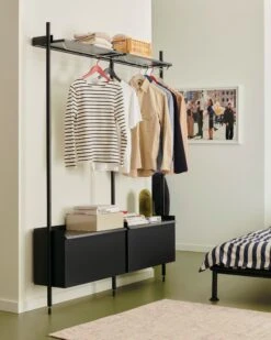 Hay Pier Wardrobe 9 Hay Pier Wardrobe -Muutous Zone W HAY 2545270 100337290 double 2 shelves 2 cabinets monochrome black v1