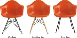 Eames Molded Plastic Armchair -Muutous Zone W HM 1980 790987 red orange black maple d2