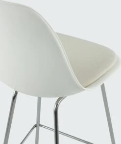 Eames Molded Plastic Stool With Seat Pad 5 Eames Molded Plastic Stool With Seat Pad -Muutous Zone W HM 2518164 100174171 white seashell chrome d1